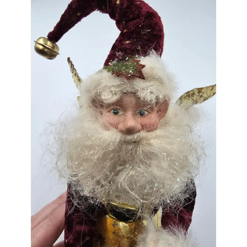 Mark Roberts Fairy Santa Jingle Bell Body Metal Wings Christmas Ornament 15